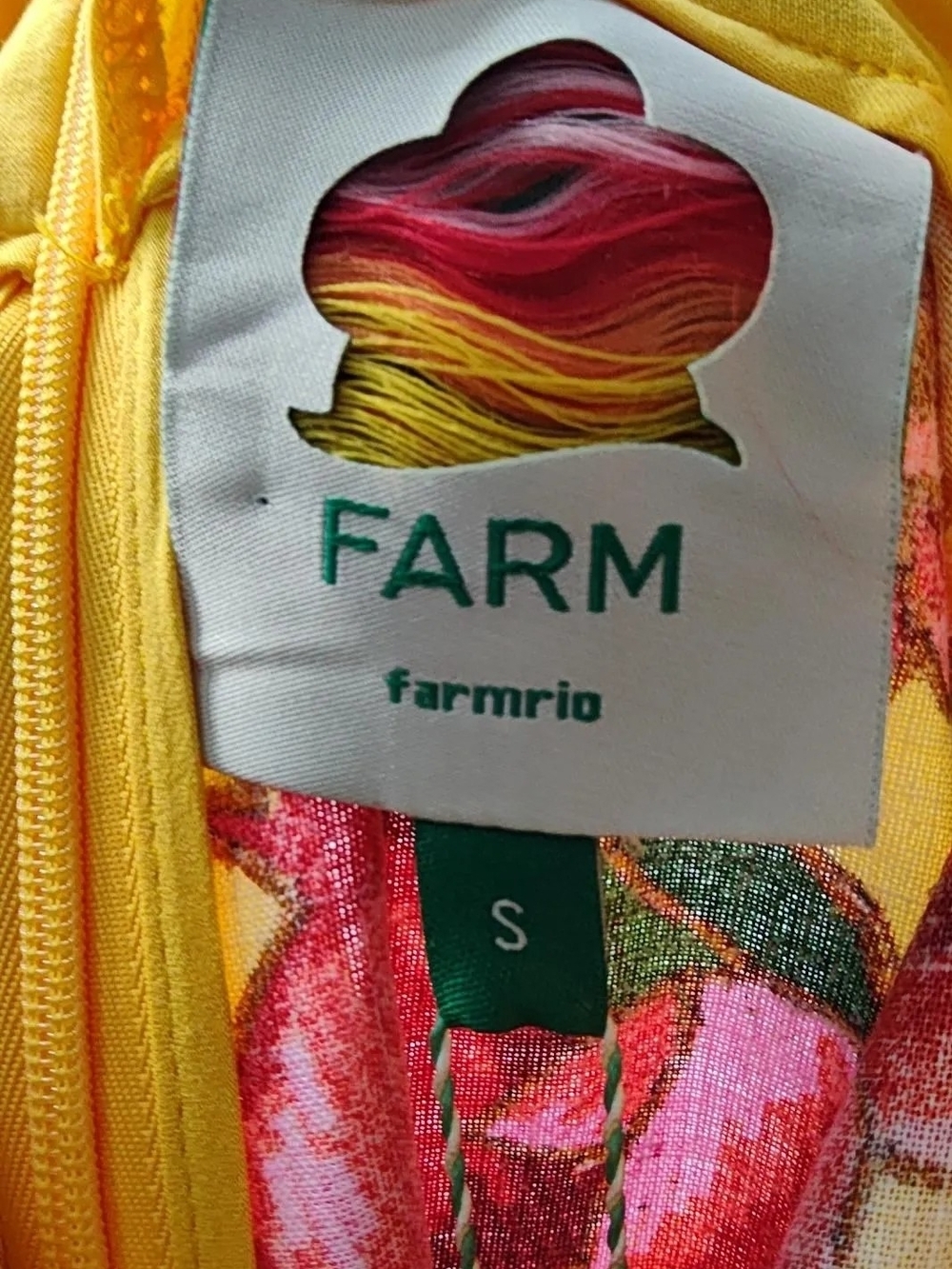Yellow Summer Fruit Scarf LENZING™ ECOVERO™ Euroflax™ Maxi Dress - Picture 7 of 8
